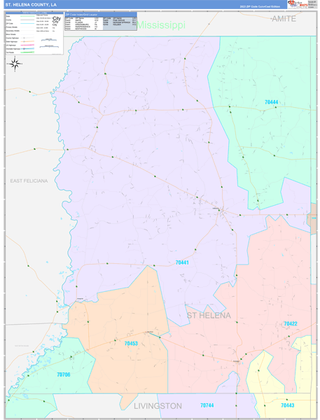 St. Helena Parish (County), LA Wall Map